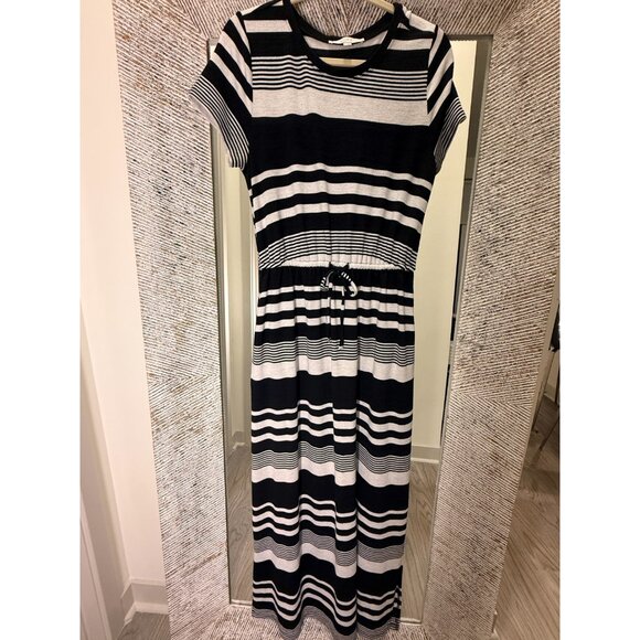 Grey and black Loft Medium Long striped dress - Picture 1 of 3